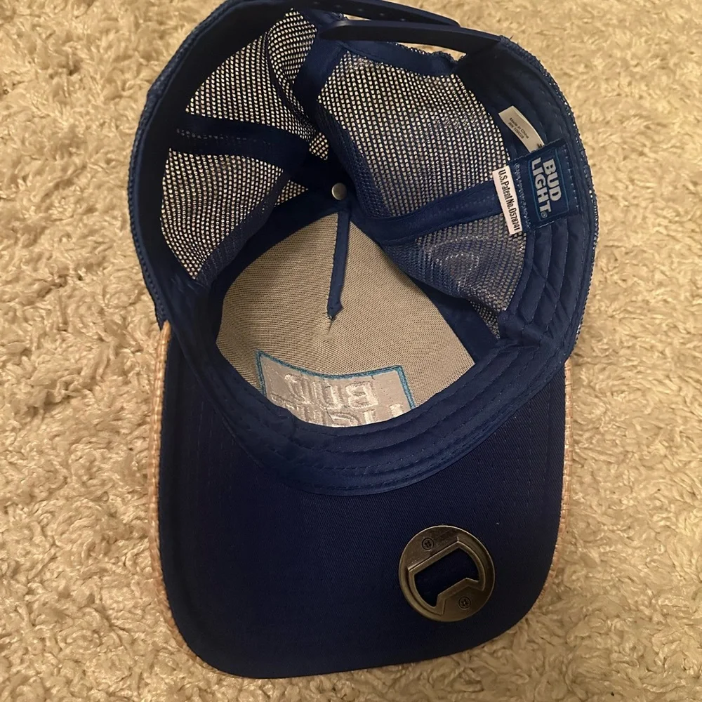 Bud Light Tan and Blue Trucker Hat - Picture 4 of 4